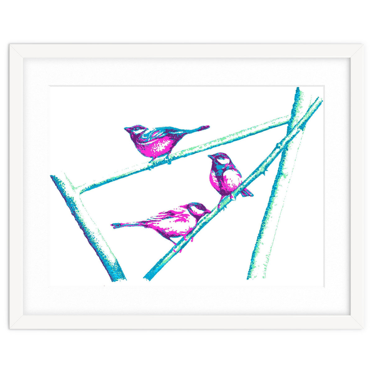 Garden Birds On A Branch