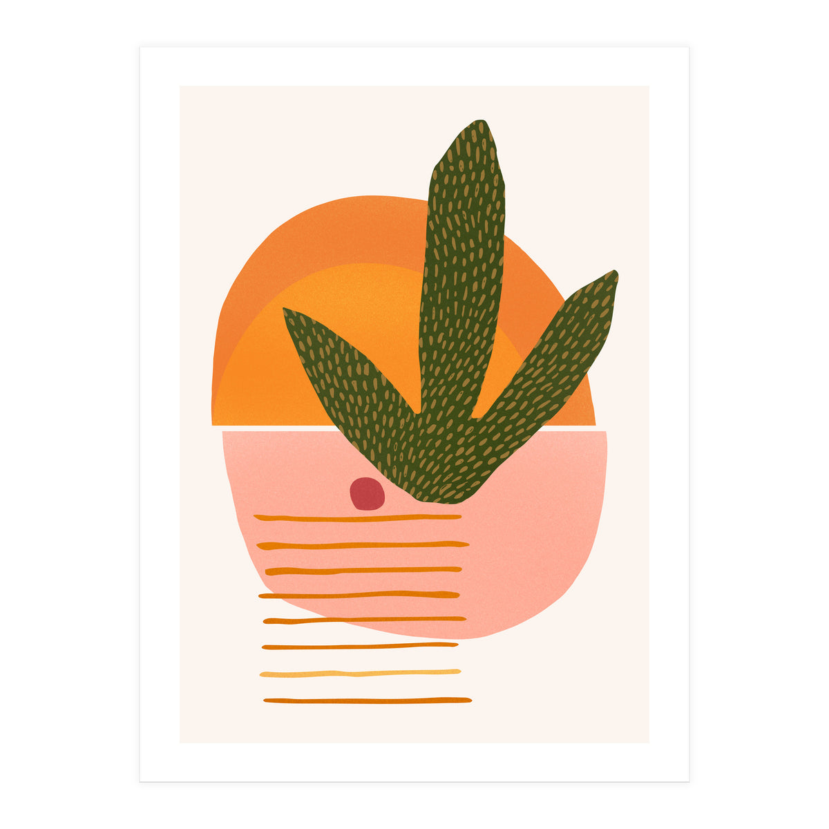 Desert Sunset With Cactus And Cherry (Print Only)