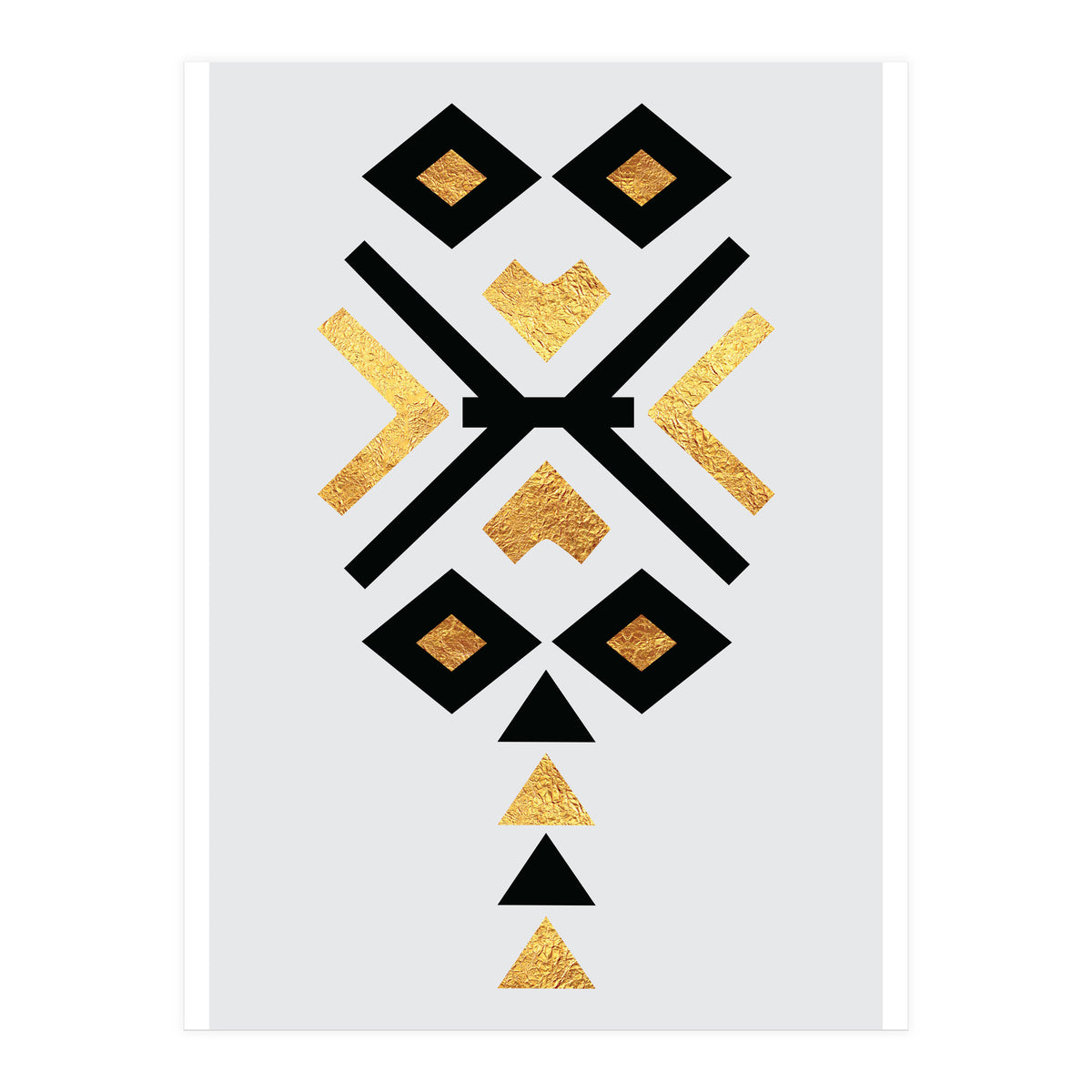 Gold And Black Abstract Tribal (Print Only)
