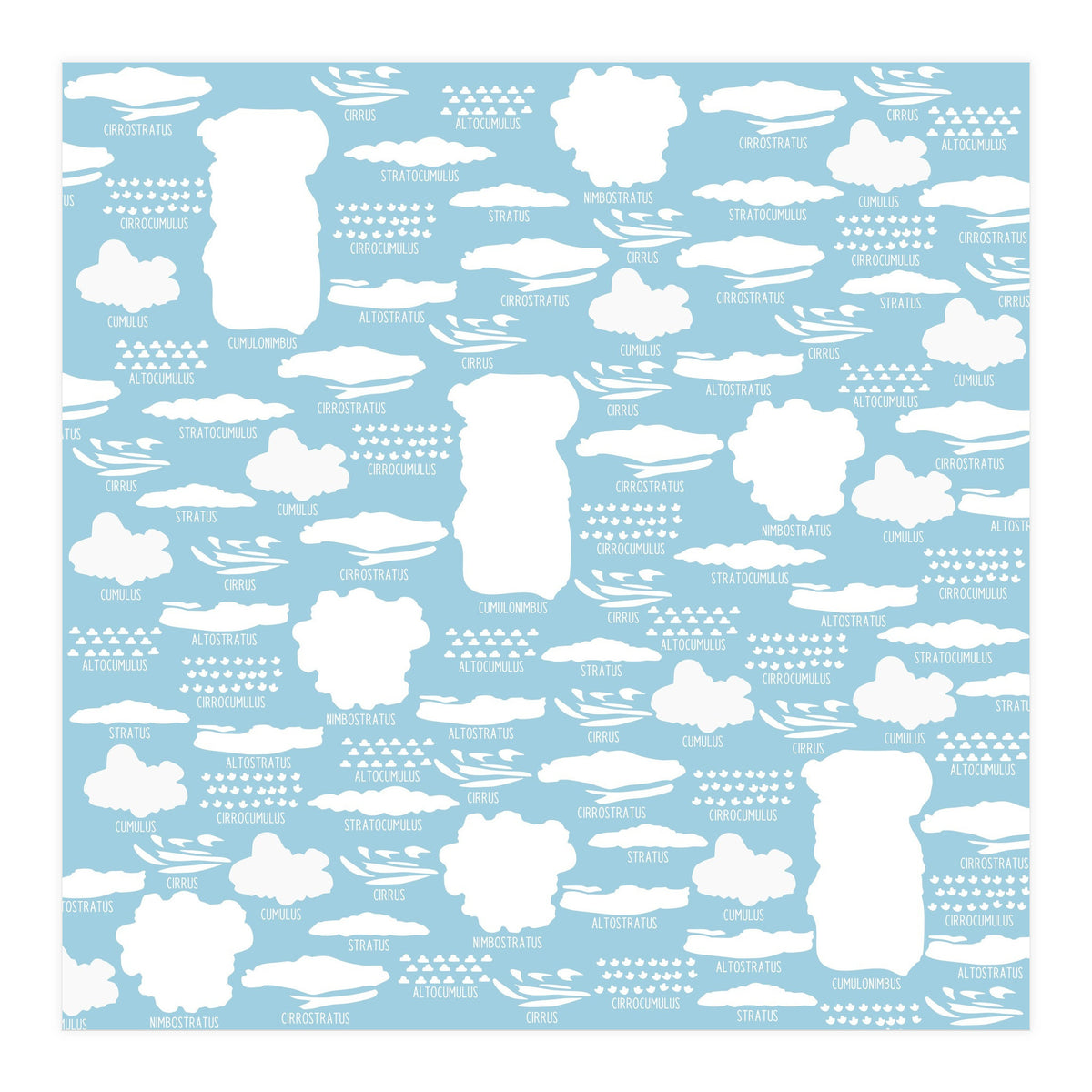 Clouds landscape on blue background (Print Only)