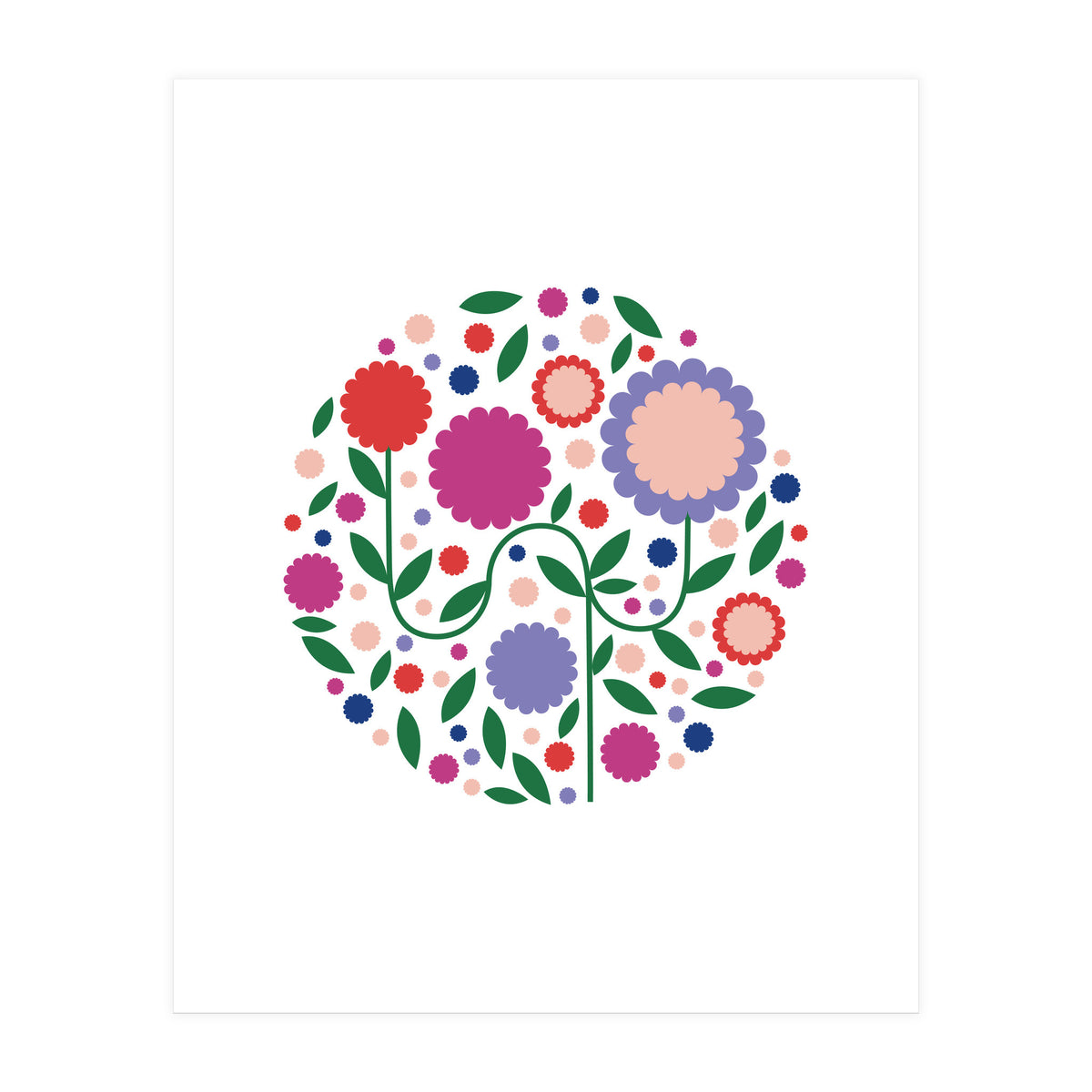 happy colorful flowers (Print Only)