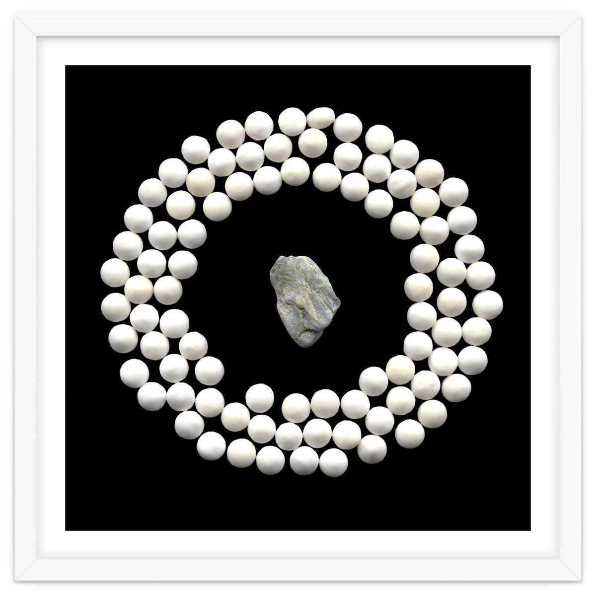 White pearls and stone