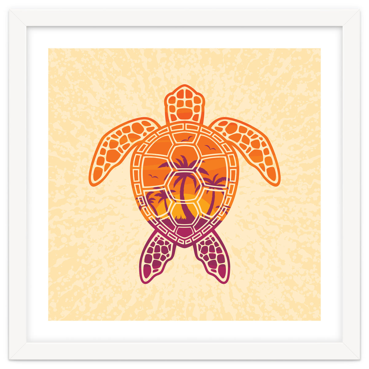Tropical Sunset Sea Turtle Design