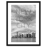 NYC Lower Manhattan & Hudson River | Text & Skyline