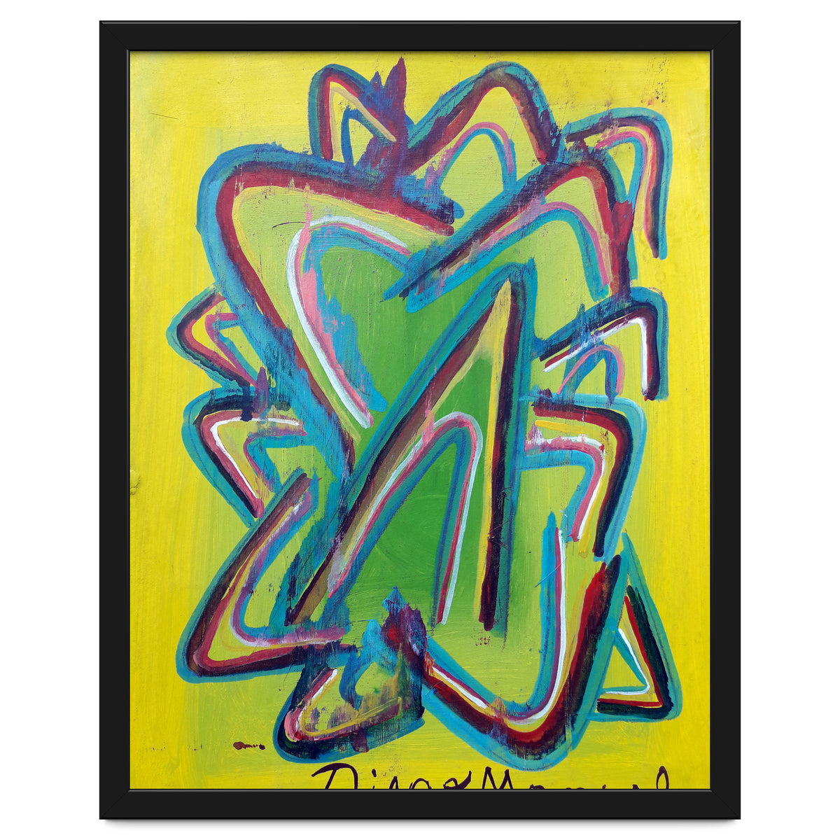 Forma Celeste Sobre Amarillo 2