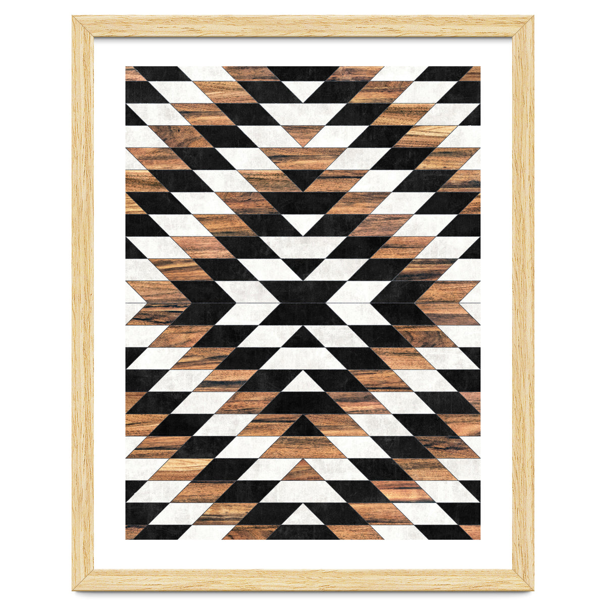 Urban Tribal Pattern No.13 - Aztec - Concrete and Wood
