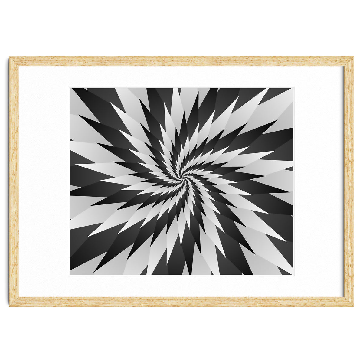 3D Abstract Swirl Monochrome Art