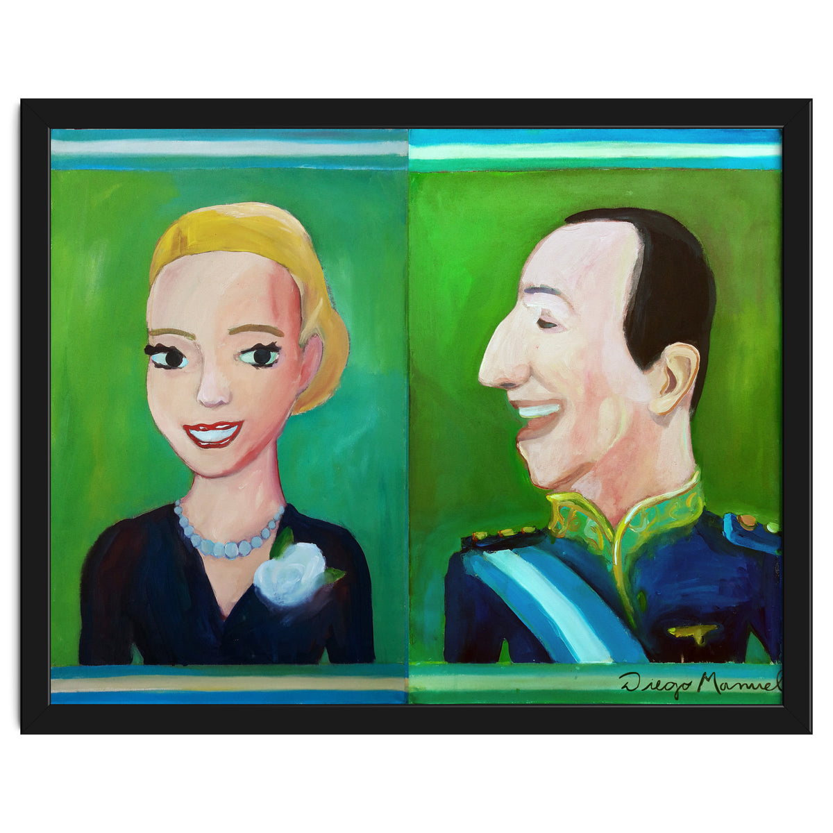 Evita y Juan Perón Díptico