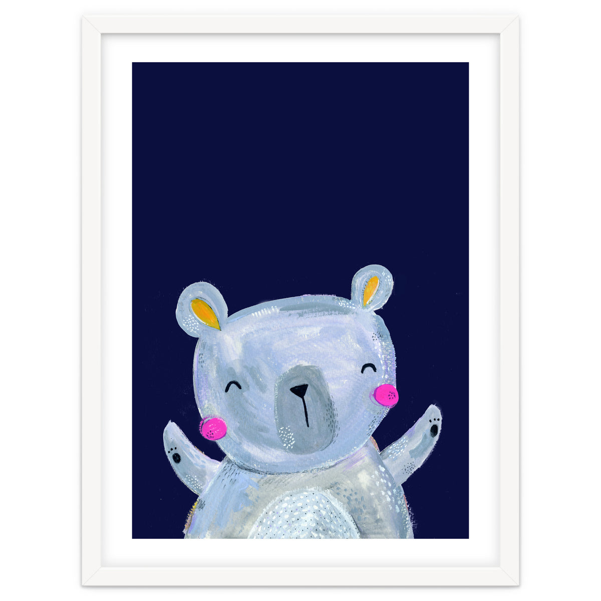 Woodland Bear On Navy