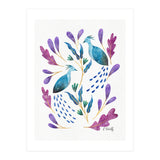 Folk Art Peacocks | Blue (Print Only) thumbnail