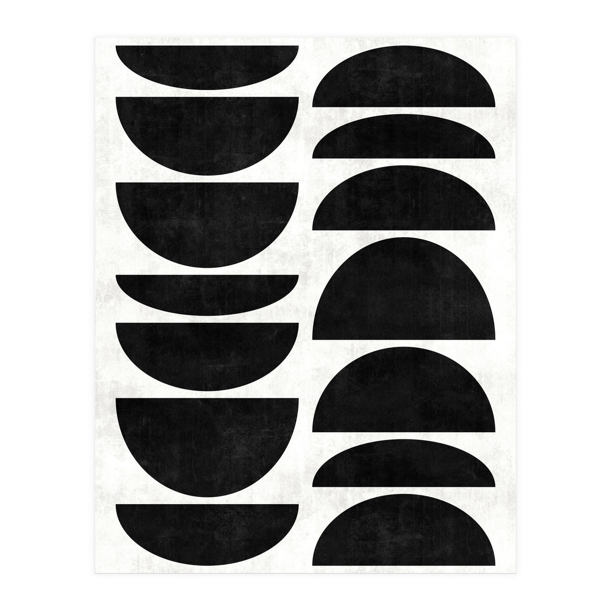 Mid-Century Modern Pattern No.9 - Black and White Concrete (Print Only)