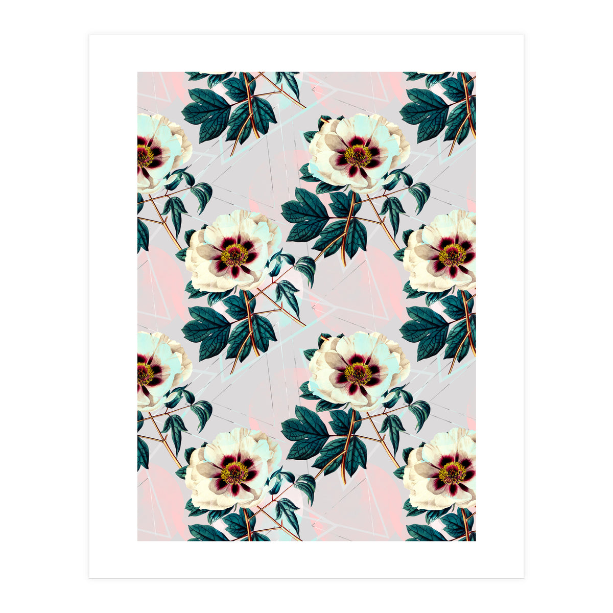 Flowery blooming with geometric (Print Only)
