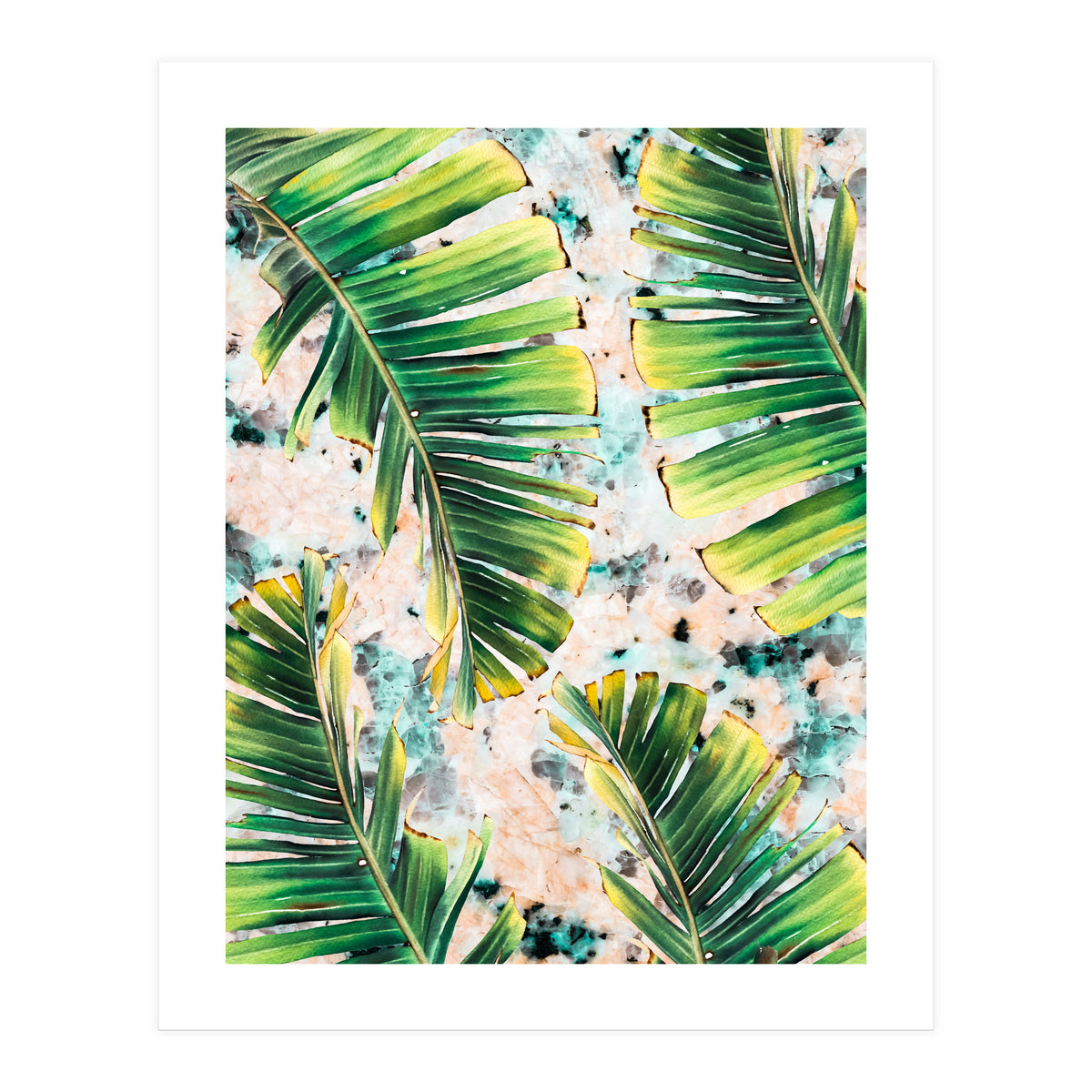 Palm leaf on marble 02 (Print Only)