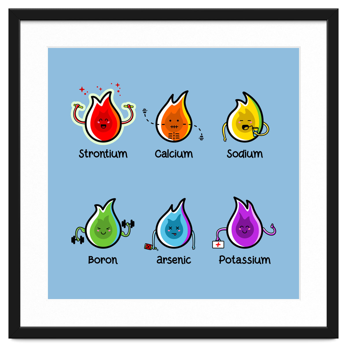 Kawaii Flaming Elements Science