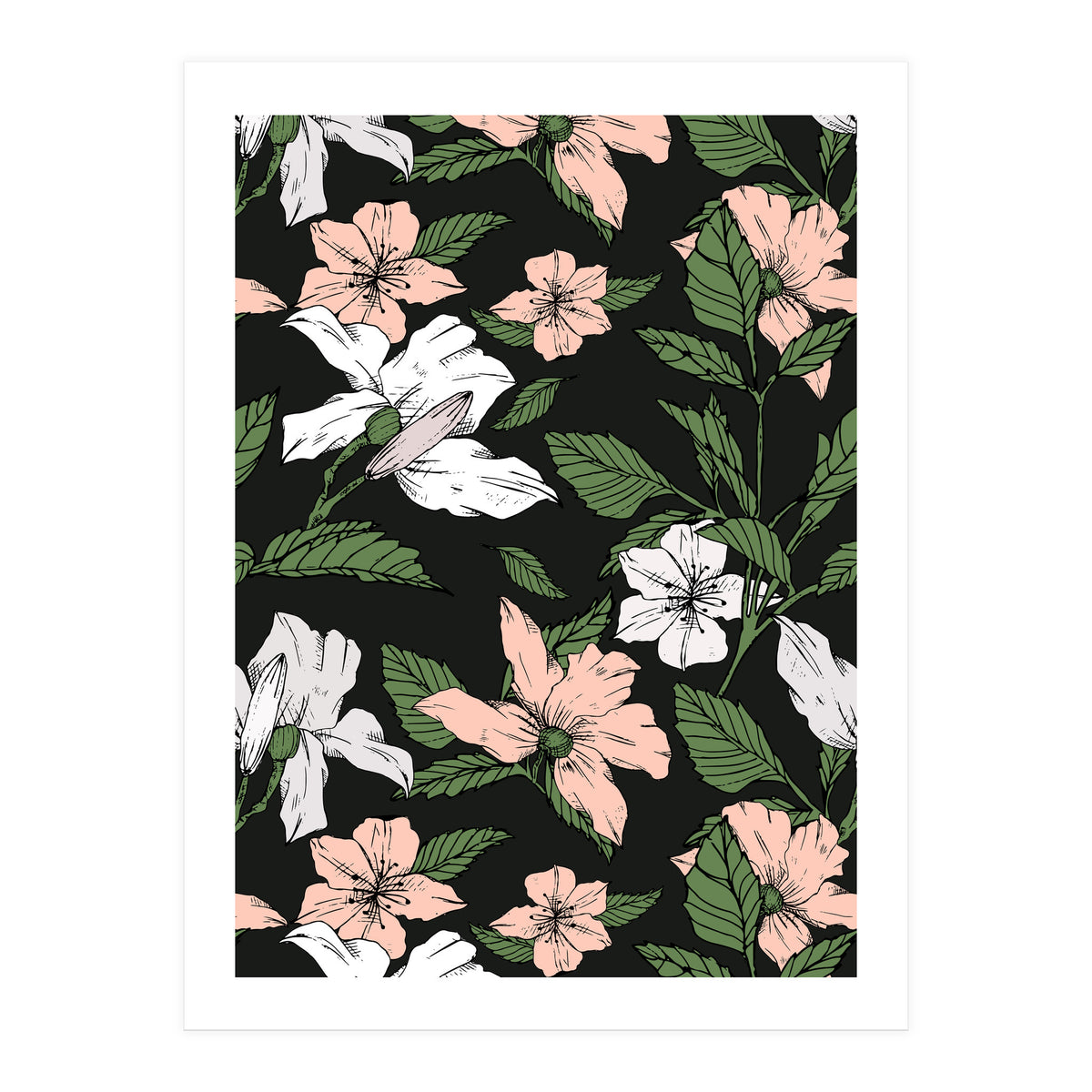 Flowers in the tropical night (Print Only)