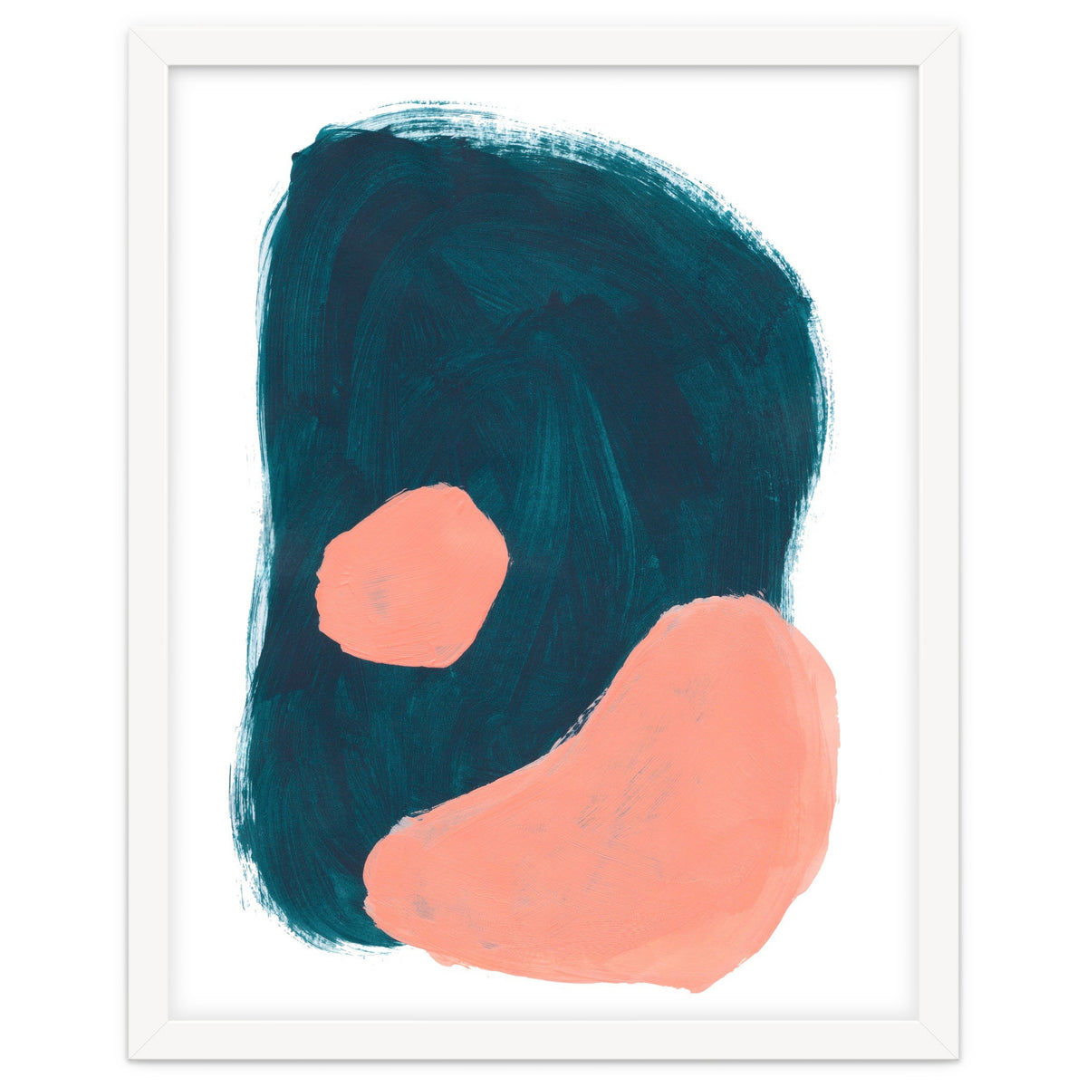 Teal Blob Salmon Bubbles