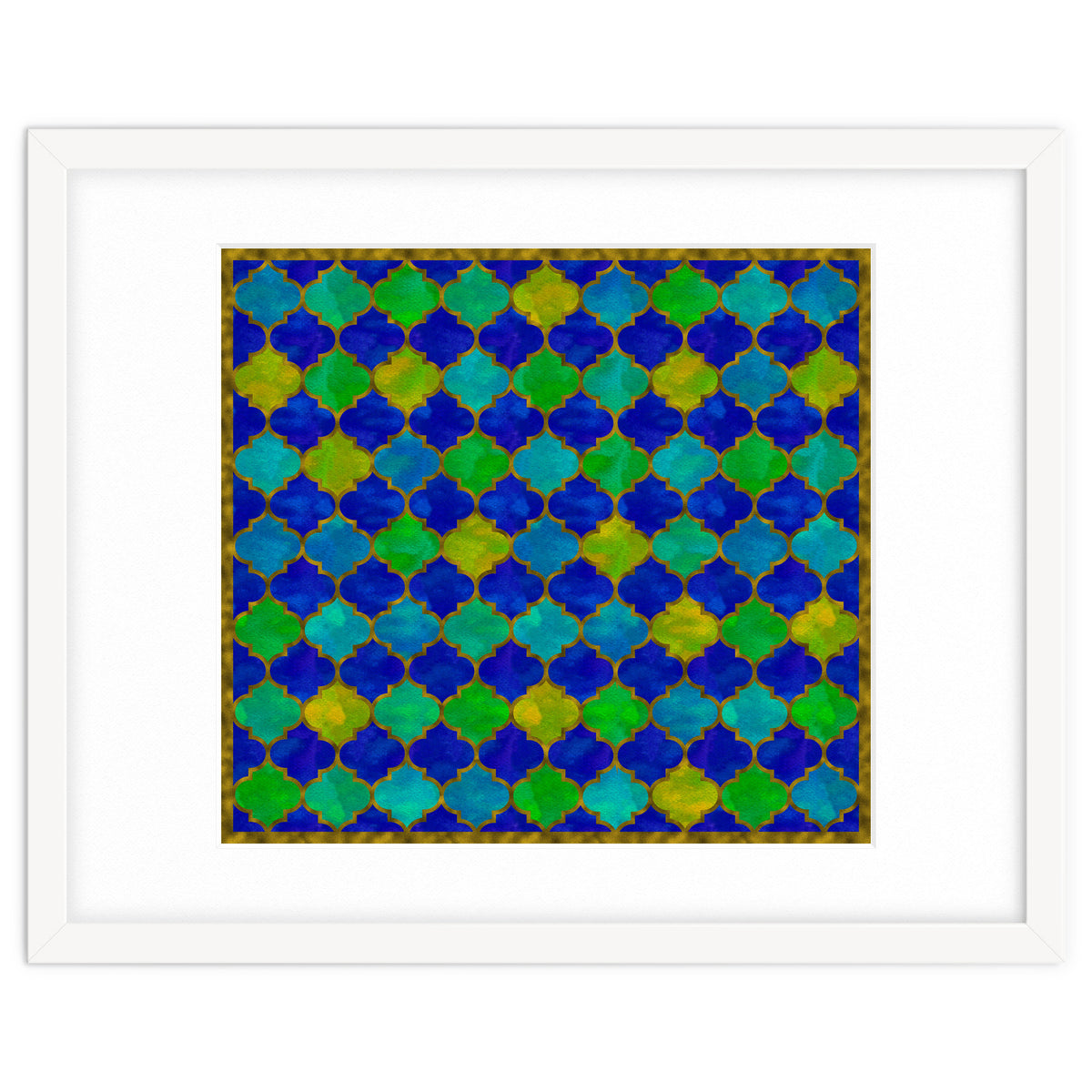 Ocean Breeze - Watercolor Moroccan Lattice