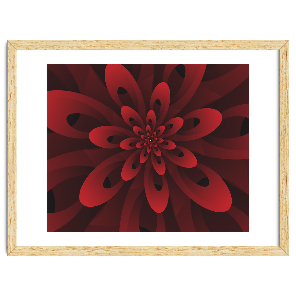 Abstract Digital Modern Red Floral 3D ART
