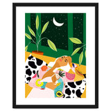 Eclectic Moon Lover | Modern Bohemian Quirky Woman Fashion | Color Pop Dreamer Illustration thumbnail
