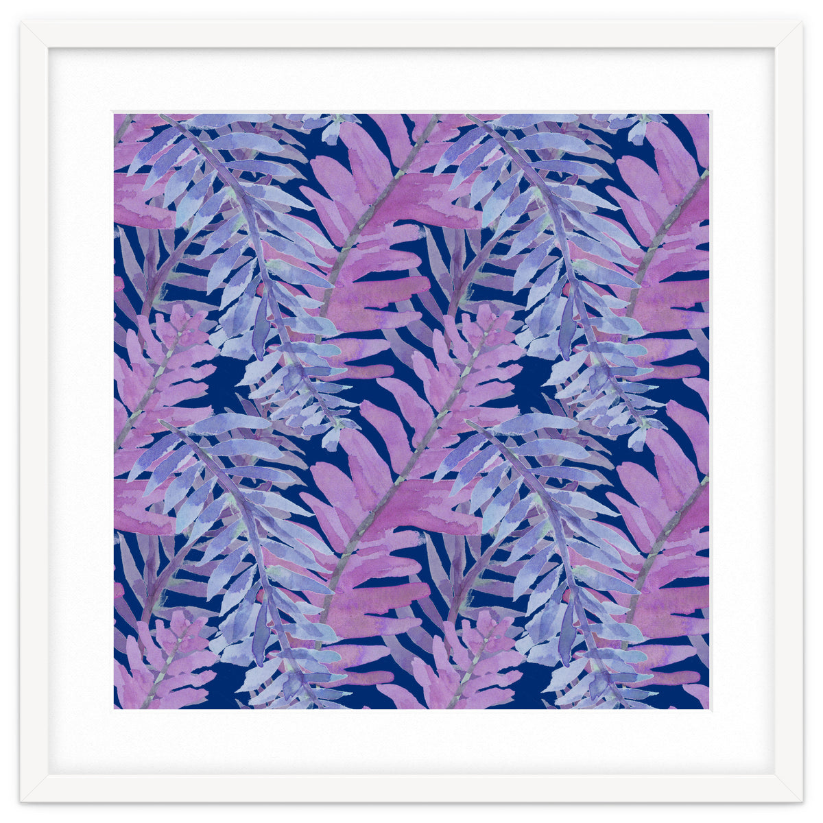 Woodland Ferns in Blue