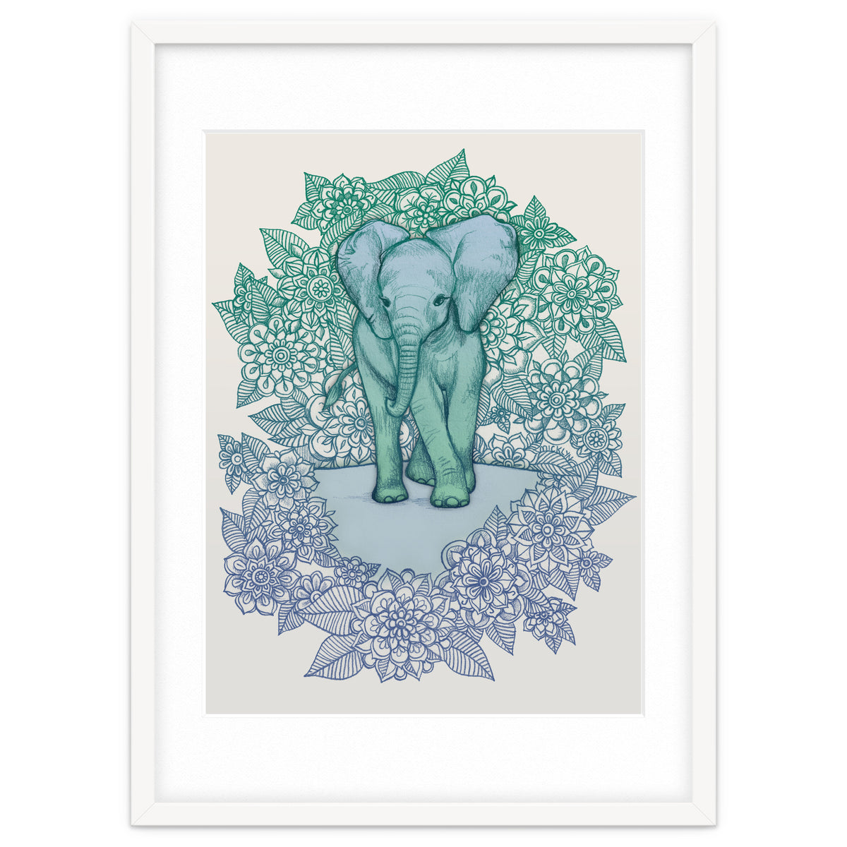 Emerald Elephant in the Lilac Evening
