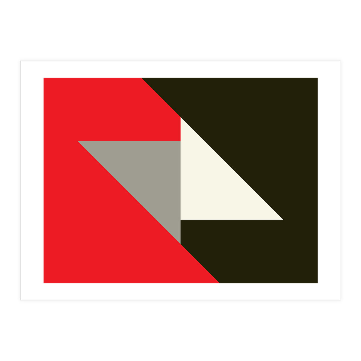 Geometric  Shapes No. 63 - triangles, red, black, grey (Print Only)