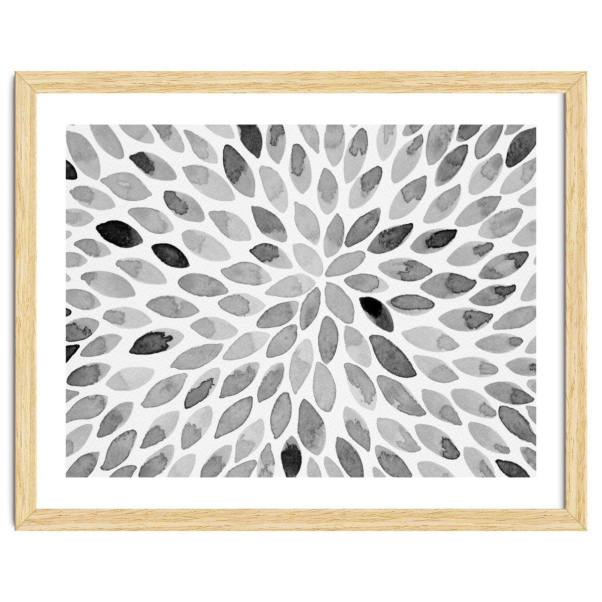 Watercolor Burst Black