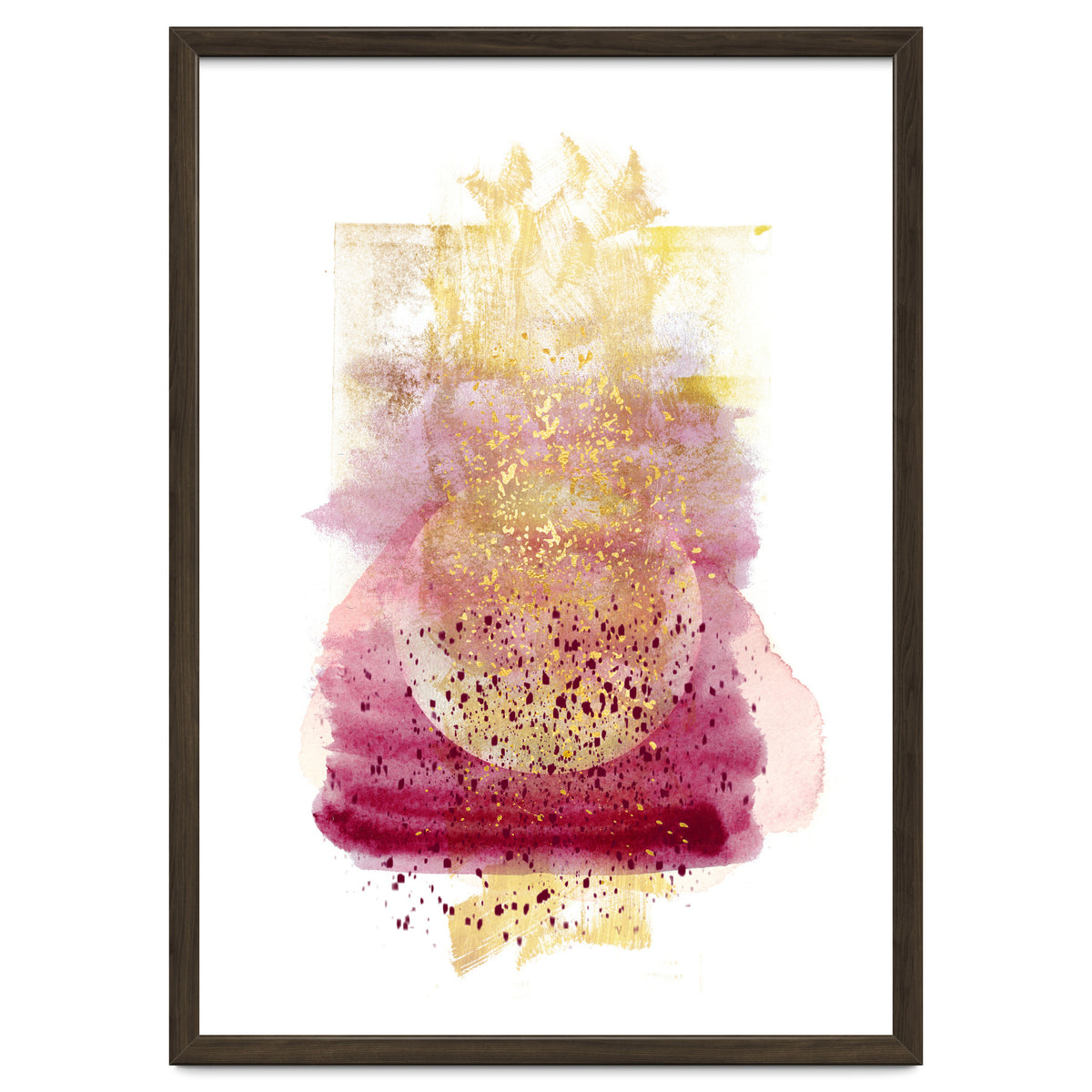 Abstract watercolour summer moon