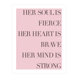 Fierce, Brave, Strong Female Empowerment Quote Pink (Print Only) thumbnail