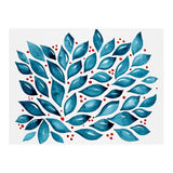 Abstract leaves and dots - teal and red (Print Only) thumbnail