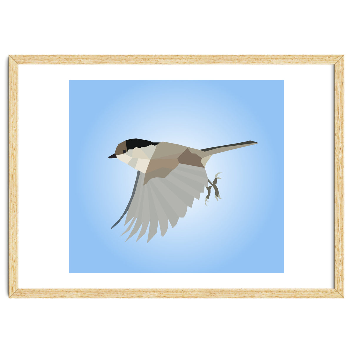 Willow Tit Bird Low Poly Art
