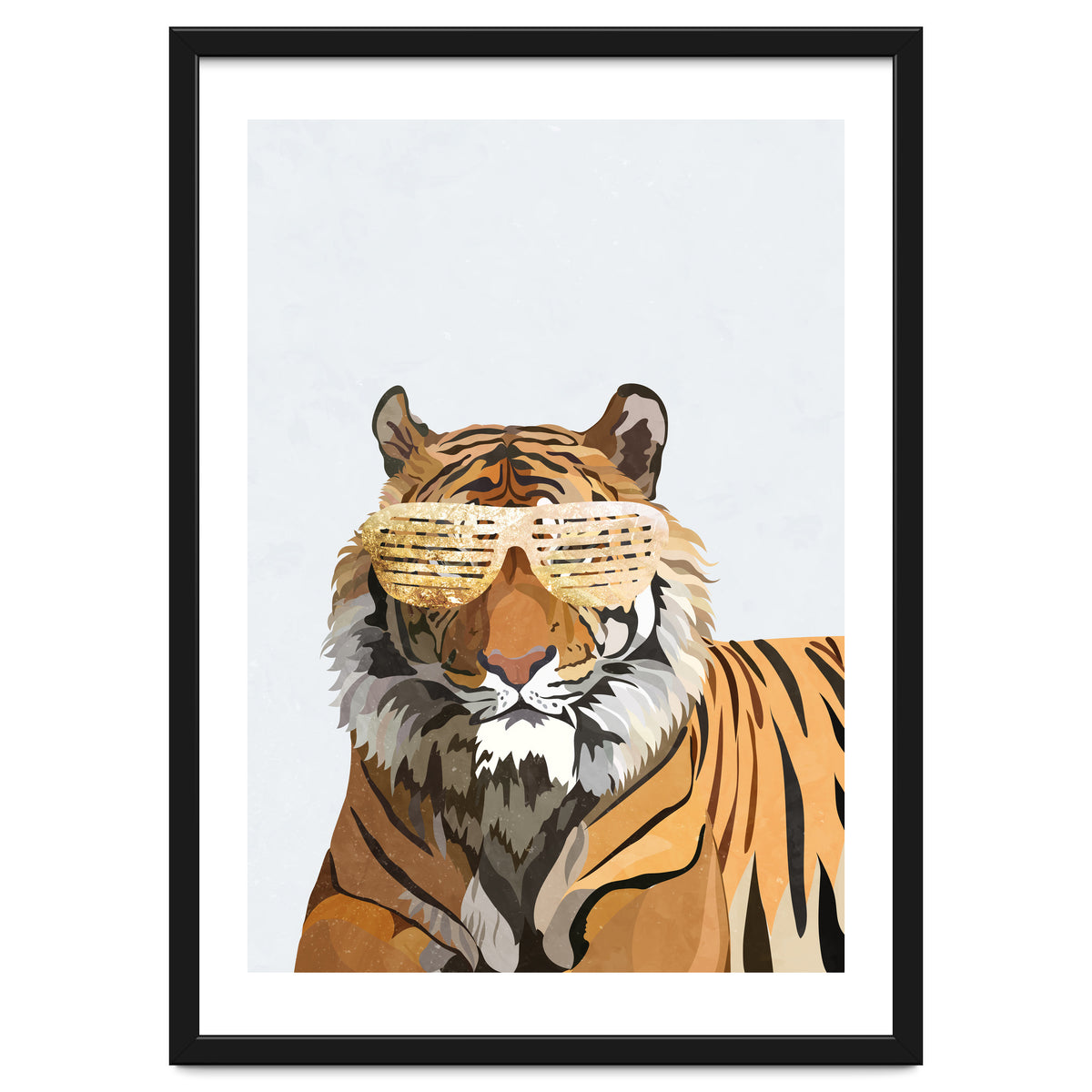 Hip Hop Tiger White Portrait