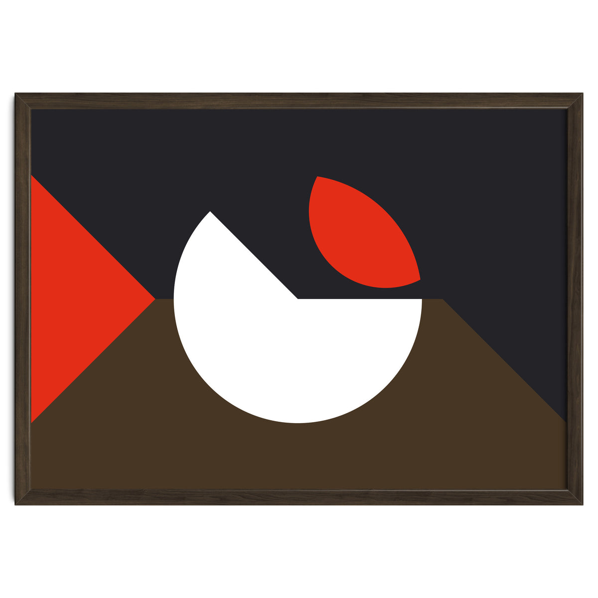 Geometric Shapes No. 10 - brown, dark blue & red