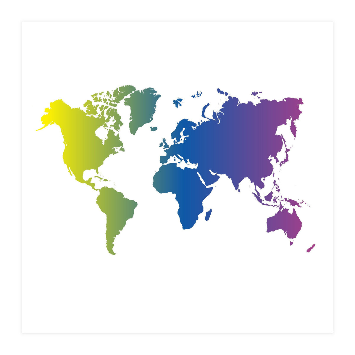 Multicolor World Map (Print Only)