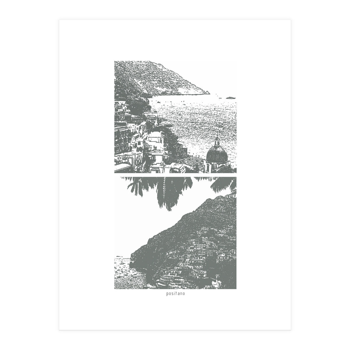 Printed Positano in Grey  (Print Only)
