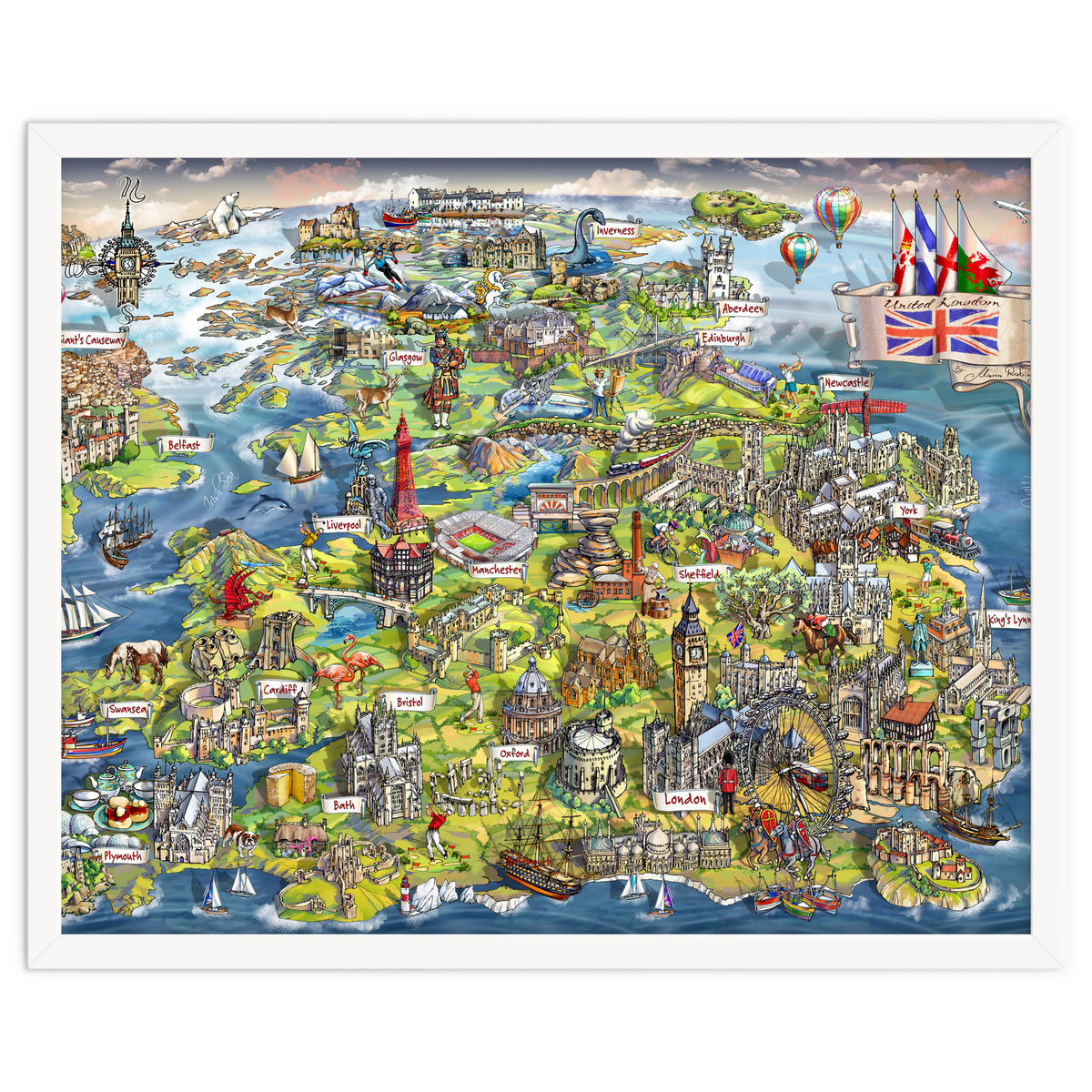 Illustrated Map Of The United Kingdom