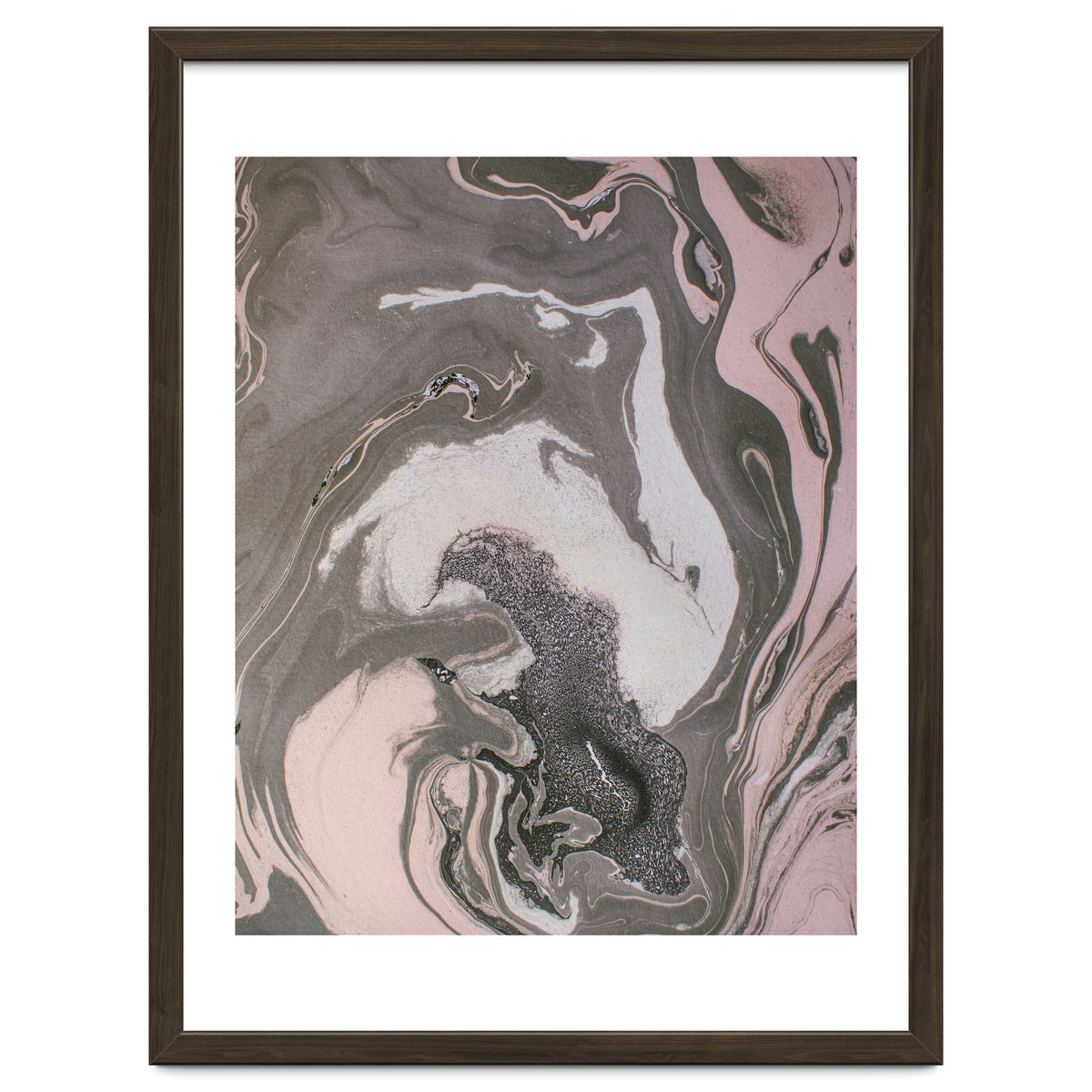 Pink and gray marbled paper