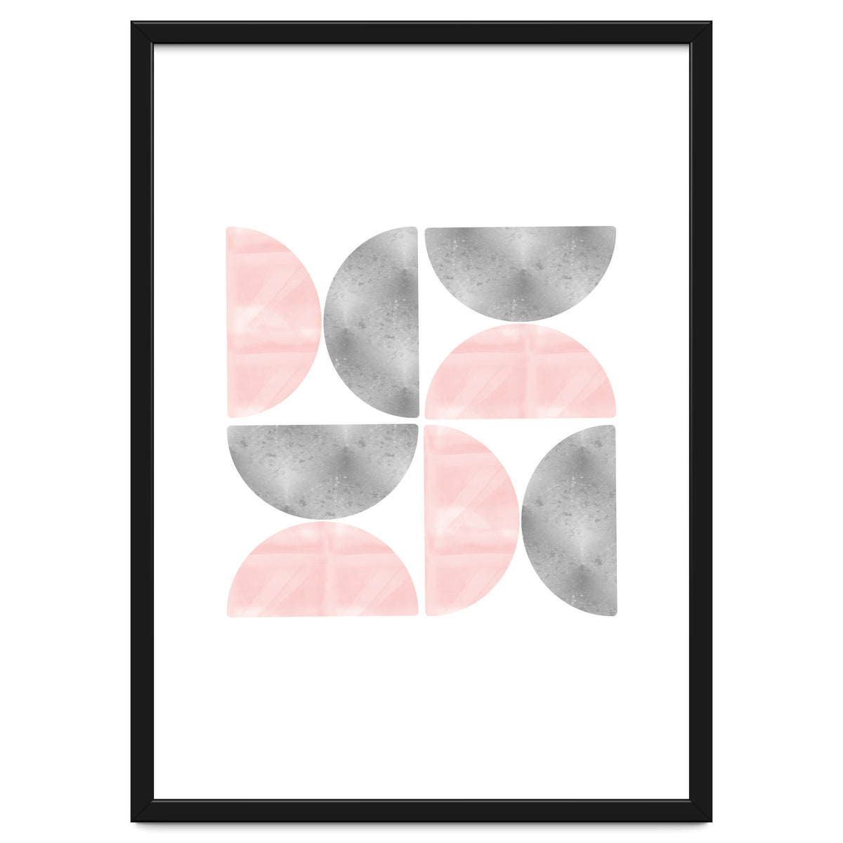 Half Moon Blush And Grey Abstract