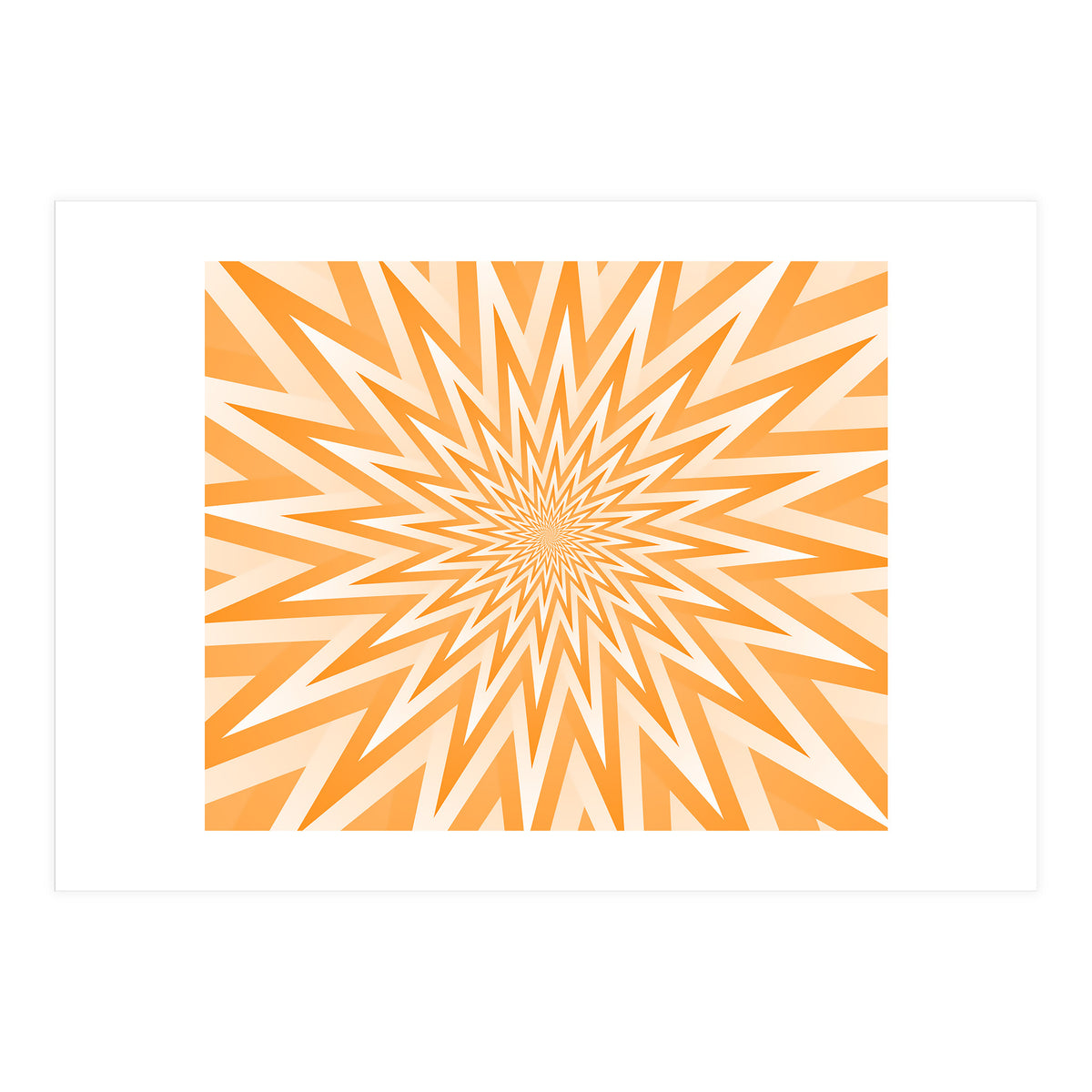 Abstract Orange Geometric Design Art (Print Only)