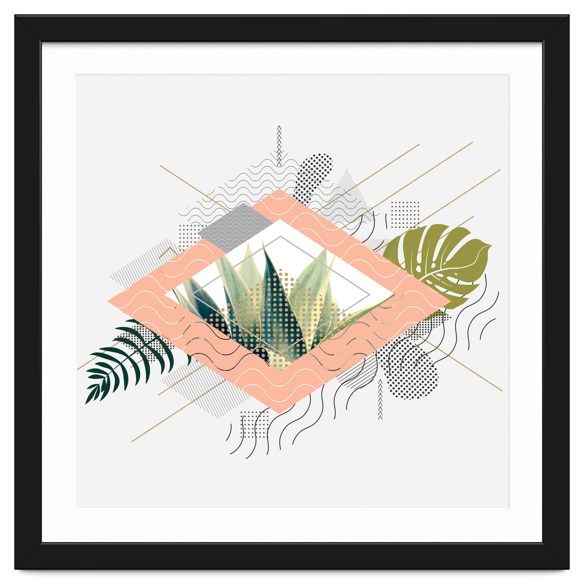 Abstract geometrical and botanical shapes I