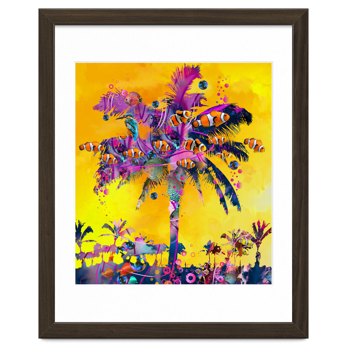 Purple Palm with Fish