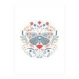 Scandinavian Folk Art: Butterfly & Flowers (Print Only) thumbnail