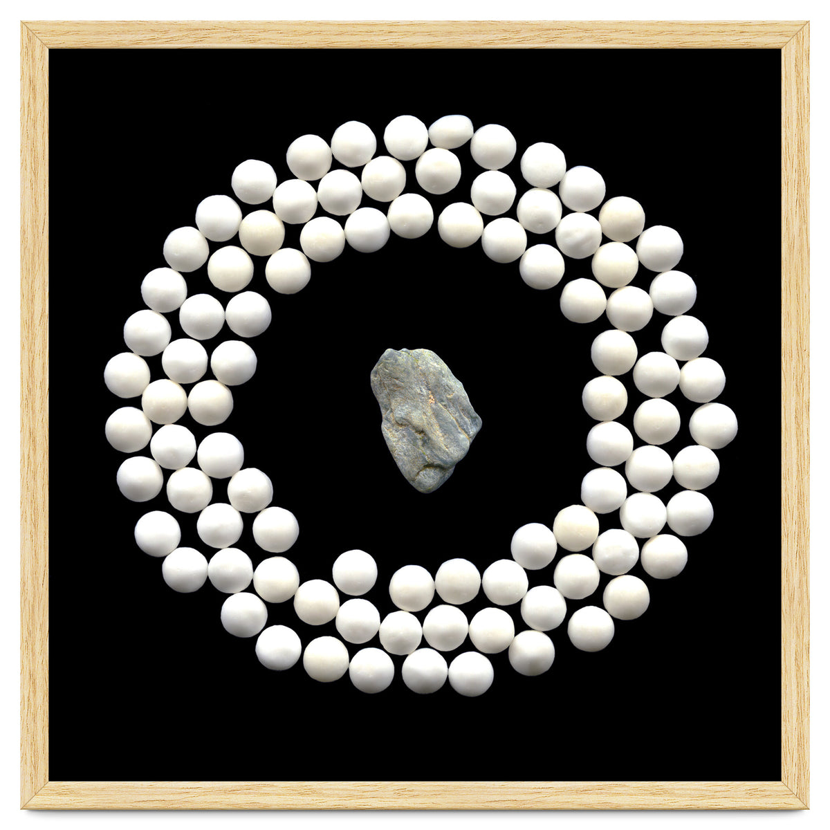 White pearls and stone