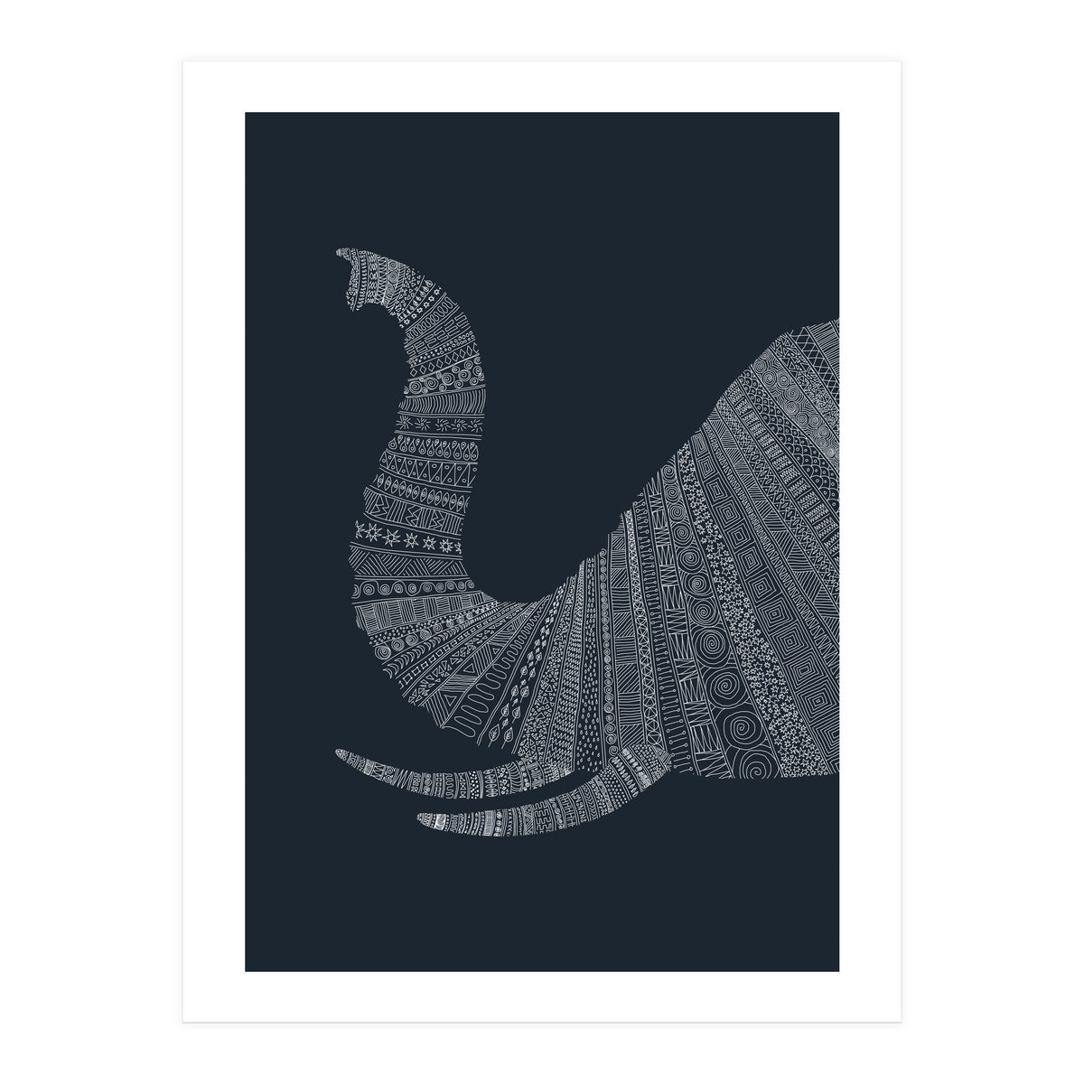 Elephant Blue Poster (Print Only)