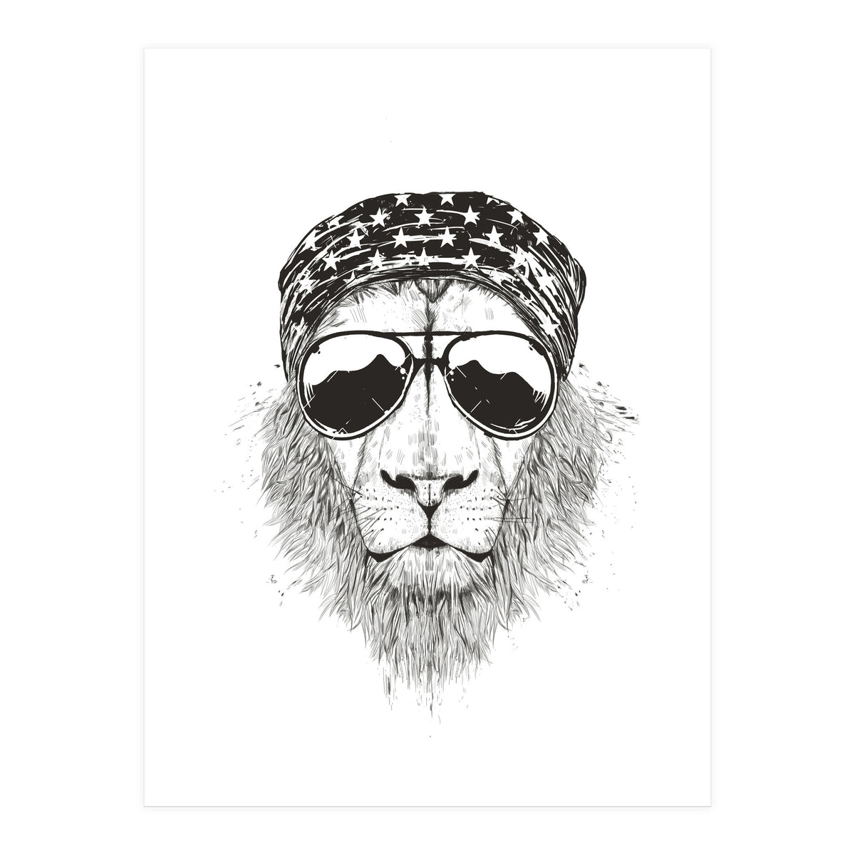 Wild Lion (bw) (Print Only)
