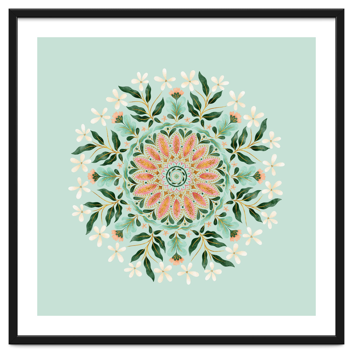 Floral Mandala | Mint Green