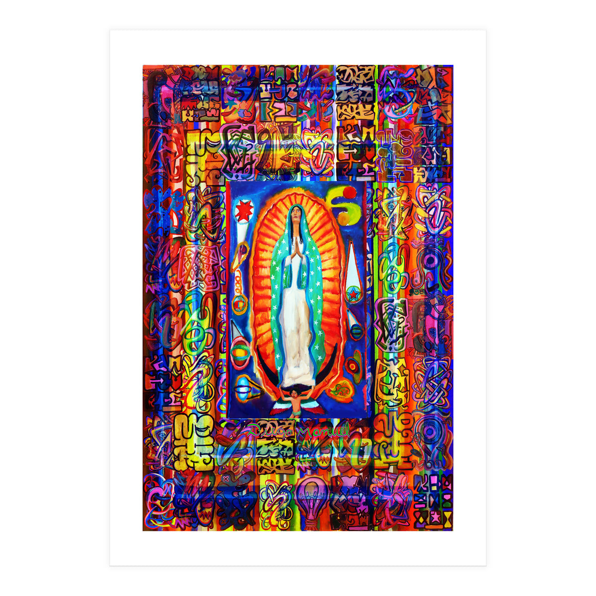 Graffiti Digital 2022 342 and Virgin of Guadalupe (Print Only)