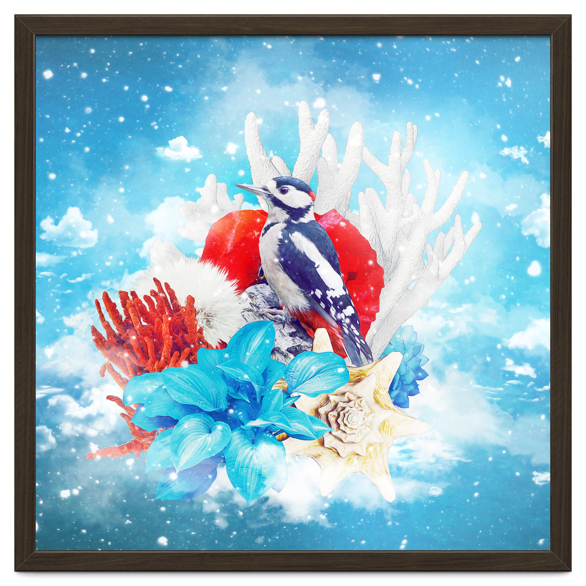 Floral Woodpecker In Winter