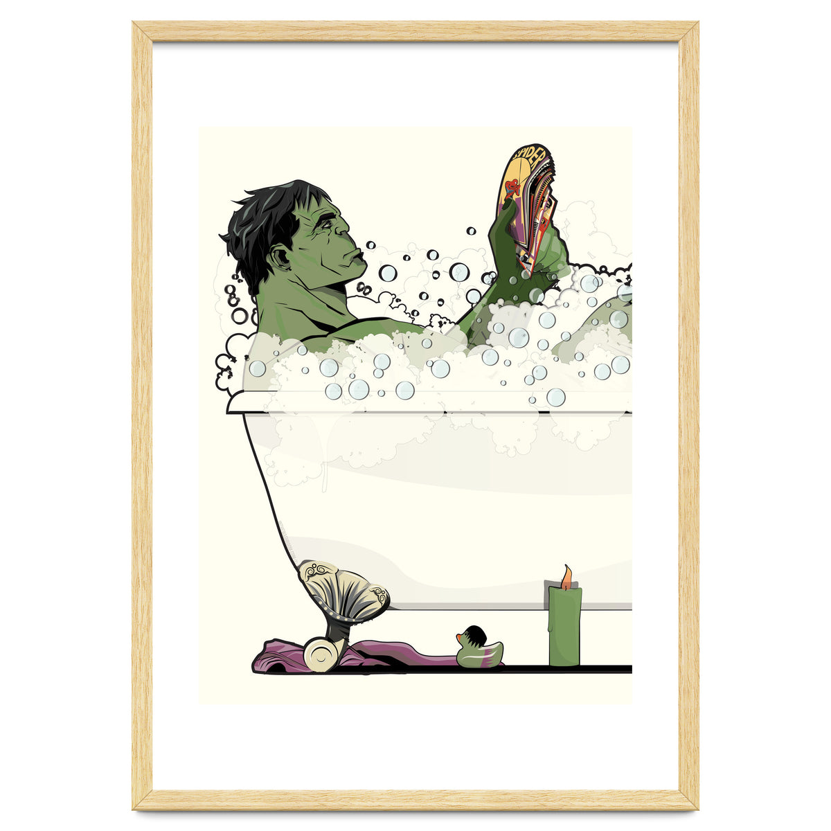 The Incredible Hulk in the Bath, funny Bathroom Humour