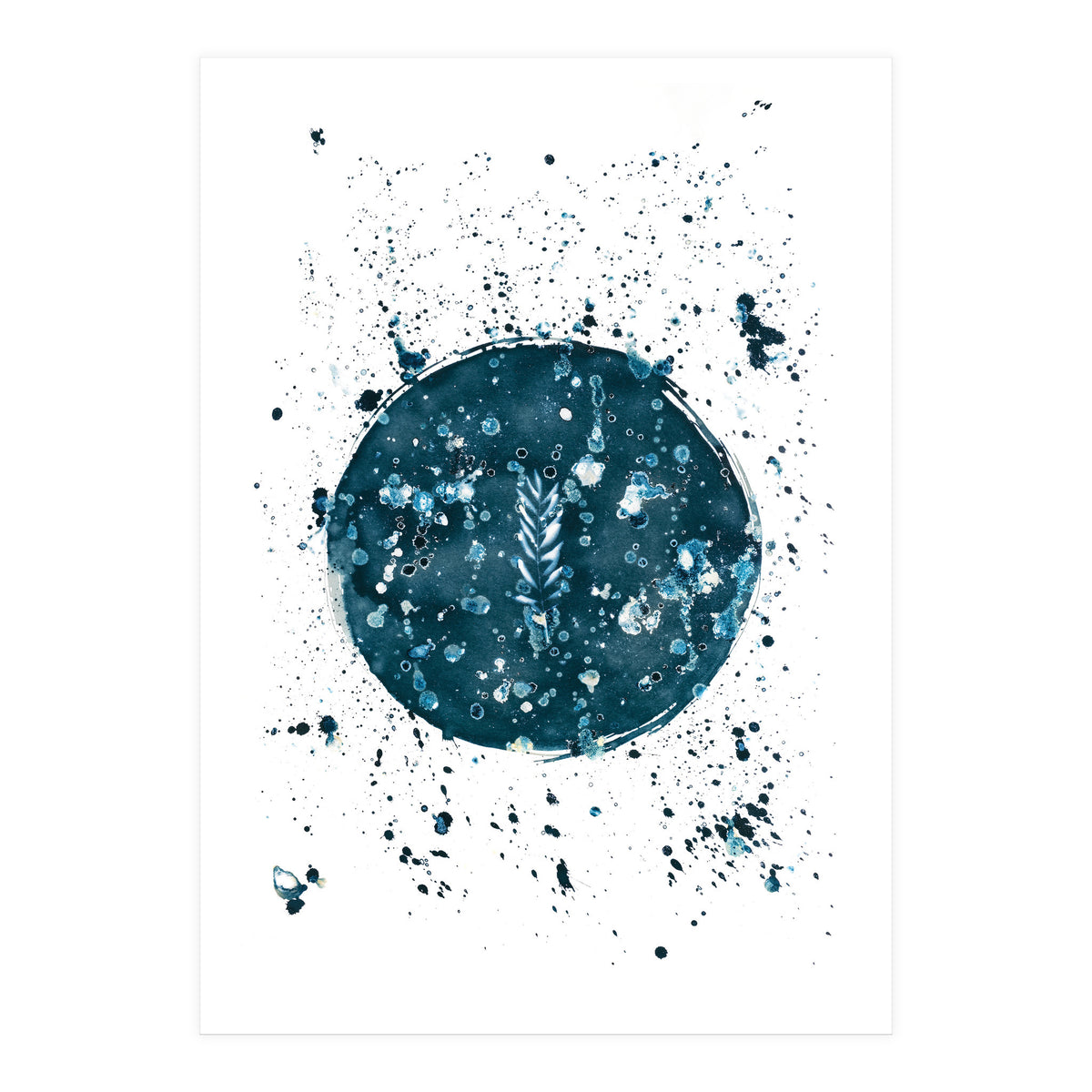 Indigo Blue Botanical Leaves No. 8 (Print Only)